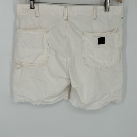 Polo Ralph Lauren White Fernwood Twill Shorts Mens Sz 34 Carpenter Raw Hem V7 - Picture 2 of 7